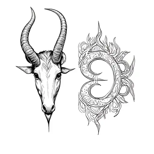 Combined Capricorn And Gemini Symbol