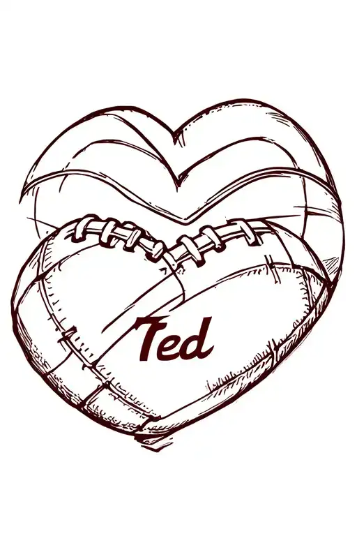 The Name Ted A Heart And A Football