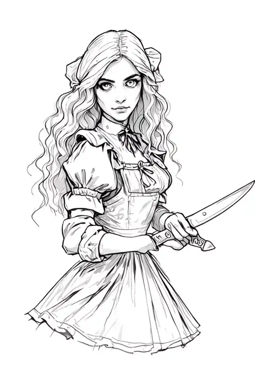 Alice Madness Returns Holding A Knife
