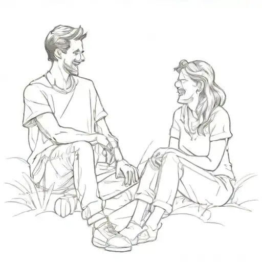 A Couple Laughing In The Park
