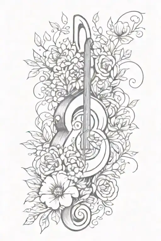Music Notes & Flowers