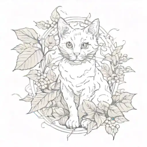 Cat Playing In Poision Ivy