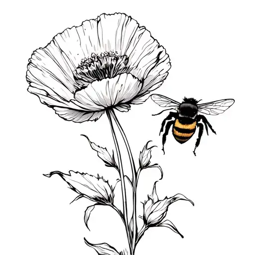 Poppy And Bumblebee Flying