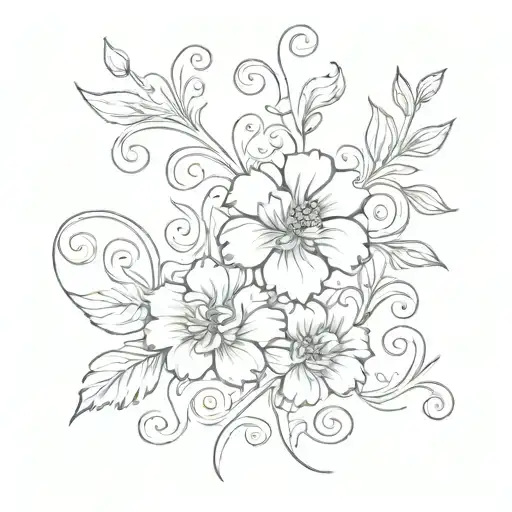 Flowers With Swirls Forming