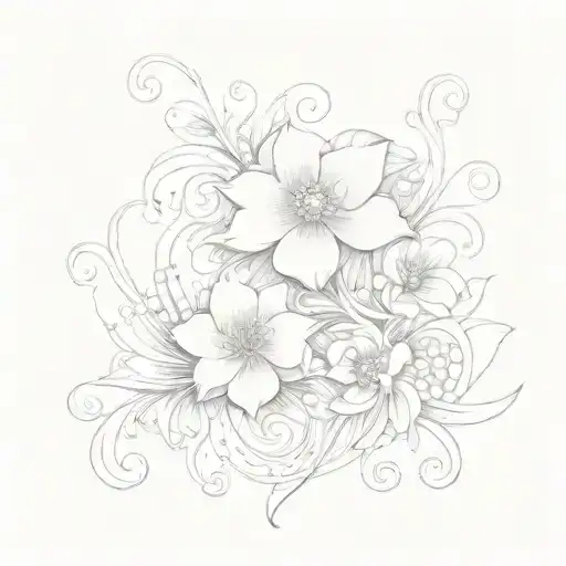 Flowers With Swirls Forming