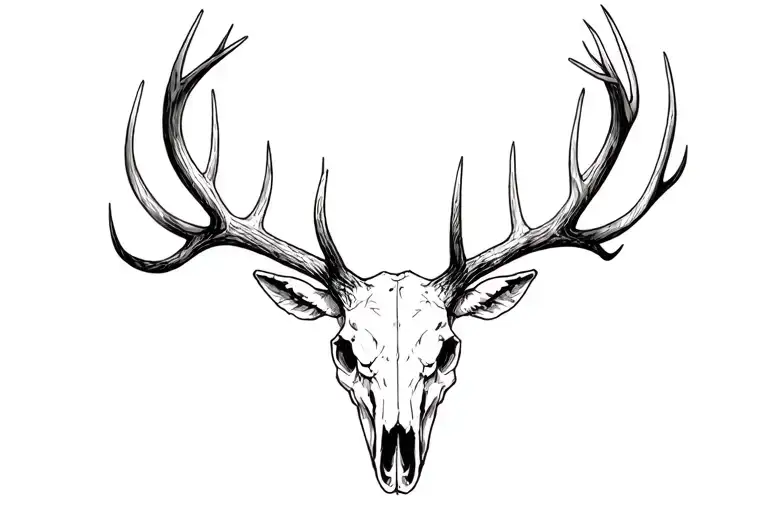 Elk Skull With Antlers