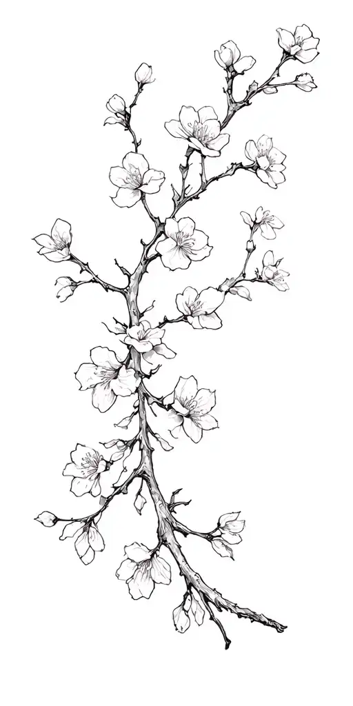 Darkness Cherry Blossom Branch
