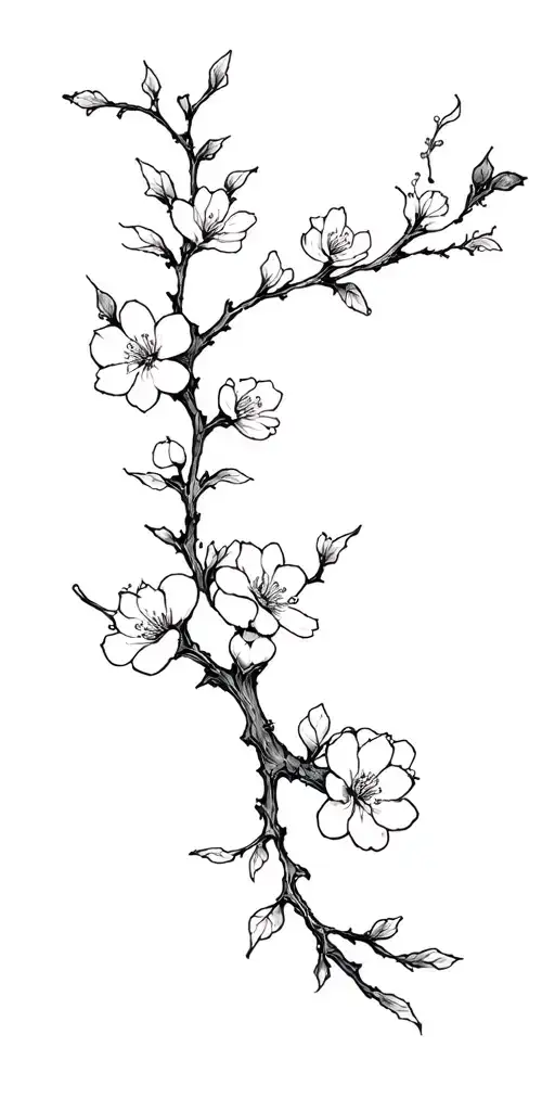 Darkness Cherry Blossom Branch