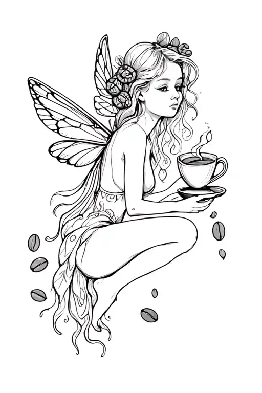 Coffee Fairy With Coffee Beans