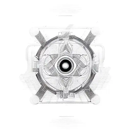 Abstract Geometric Design With An Invincible Symbol