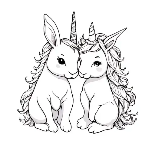 Bunny And Unicorn In Love