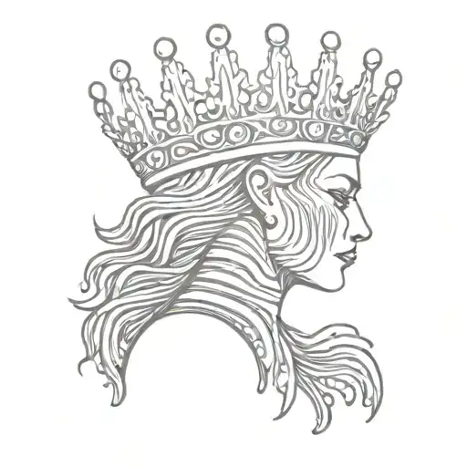 Barcode In The Form Of A Female Body With A Crown