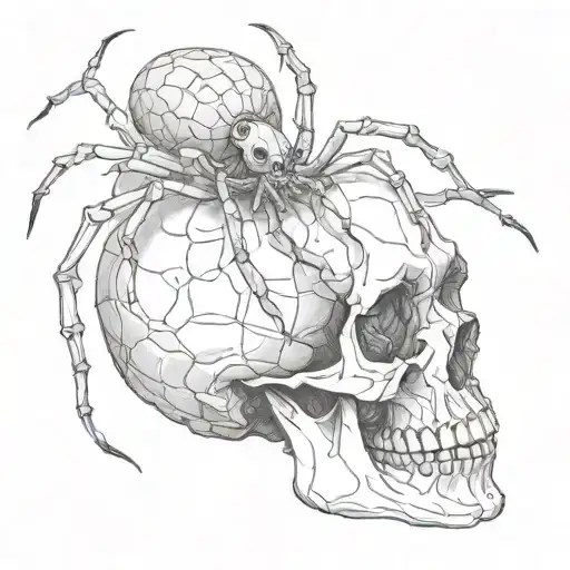Spider Coming Out Of A Skull