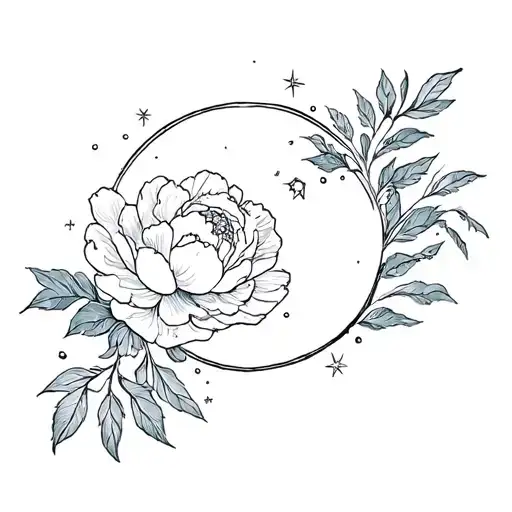 Moon Etoiles Saturn Peony Bird Cloud