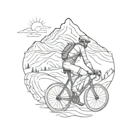 Illustrative Tattoo Of A Cyclist Conquering Mont Ventoux