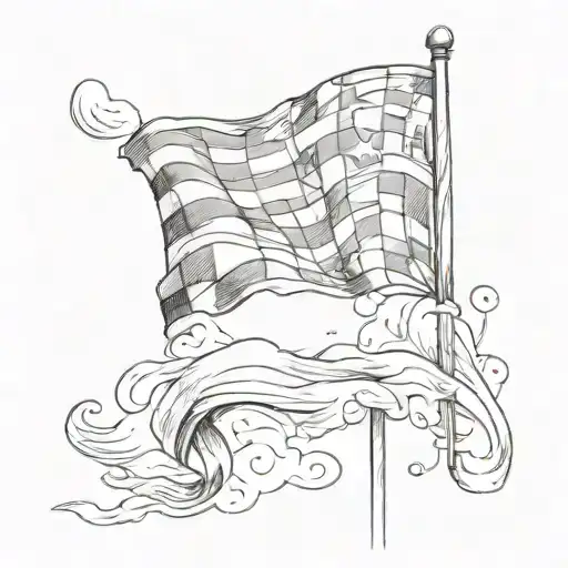 Checkard Flag With Dust Clouds