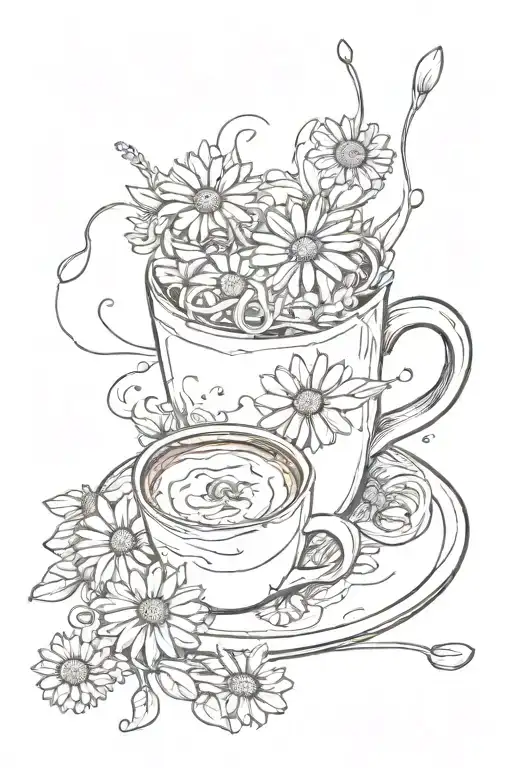 Coffee Stains Intertwined With Daisies