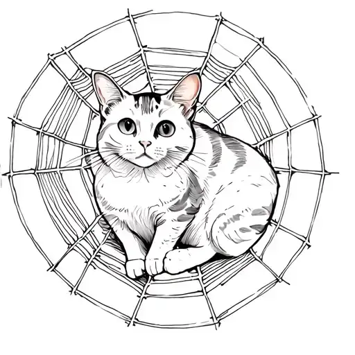 A Web With Cat Stuck In It