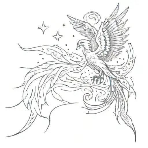 Star And Lightning And Galaxy Phoenix