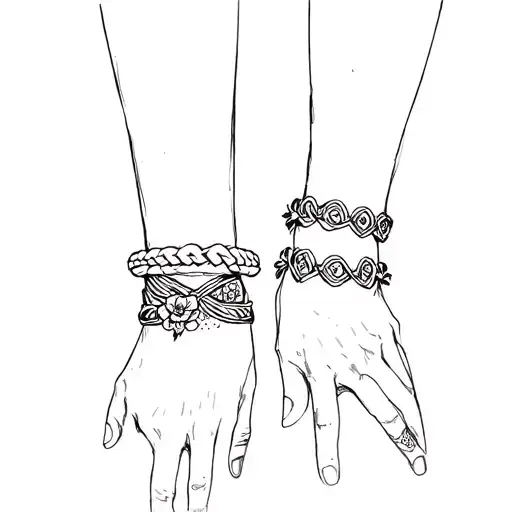 Pair Tattoo Bracelet On The Leg For Lovers