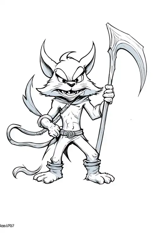 Looney Toon Taz Manian Devil In Grim Reaper Holding A Scythe