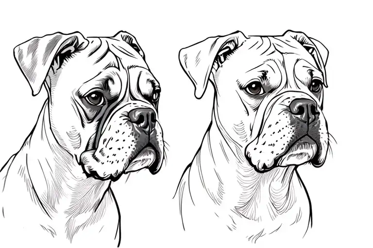 Boxer Dogs Face