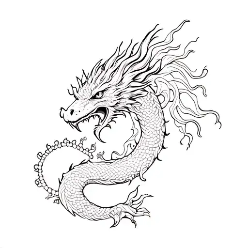 Chineese Dragon Warped Around Praying Beads