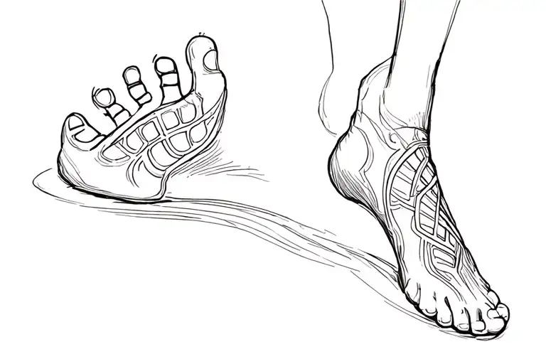 Foot Print Walking Across Like