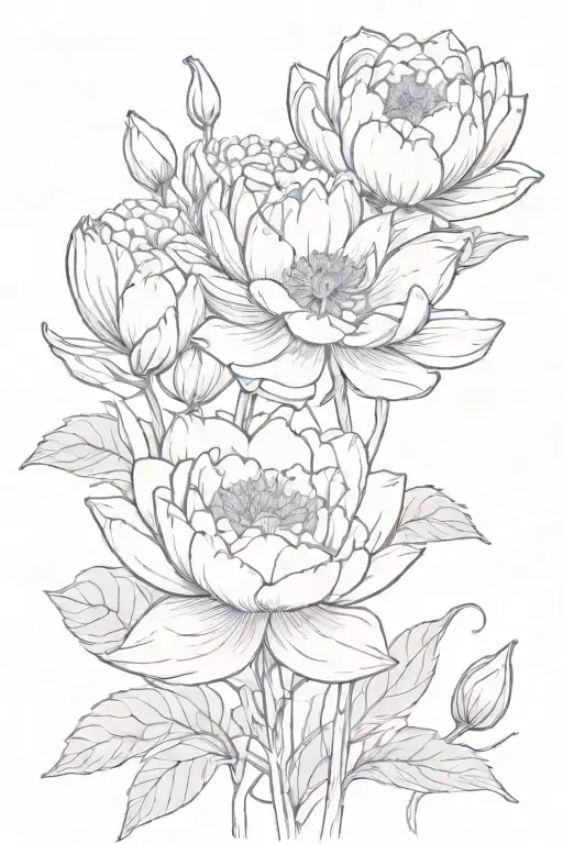 One Carnation And One Water Lily Flower Bouquet Tied