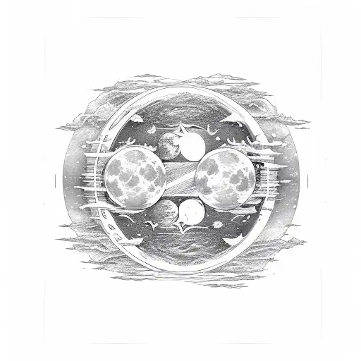 Sunset And Moon Rising Yin Yang