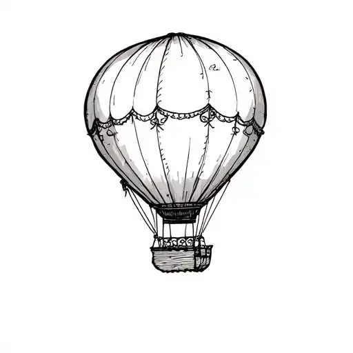 Single Line Hot Air Balloon