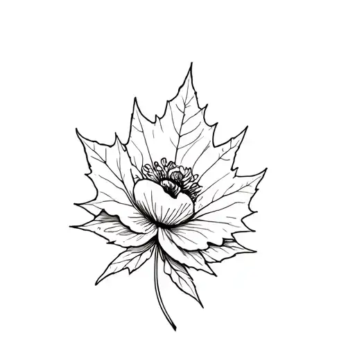 Poppy And Maple Leaf