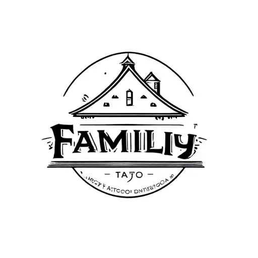 Family Brand Logo Backwards S-d With A Roof Over It