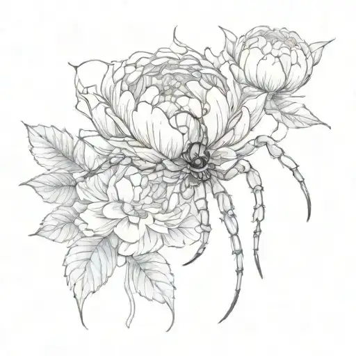 Spider With Peony