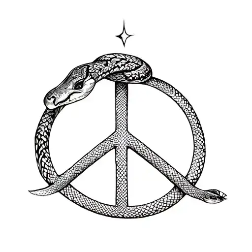 Peace Symbol Made Of Snakes