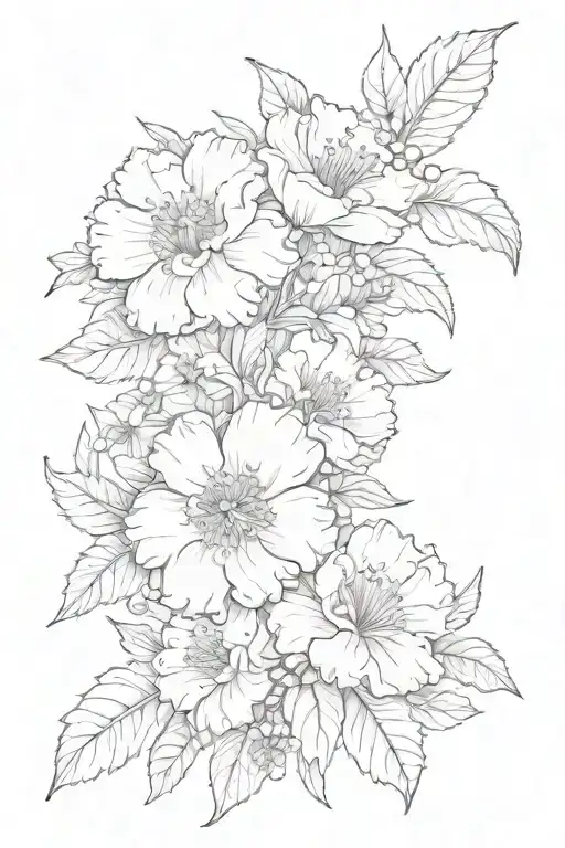 Marigolds And Apple Blossoms