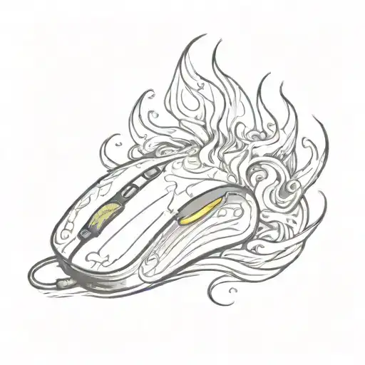 Computer Mouse Design Symbolizing Fire Flames