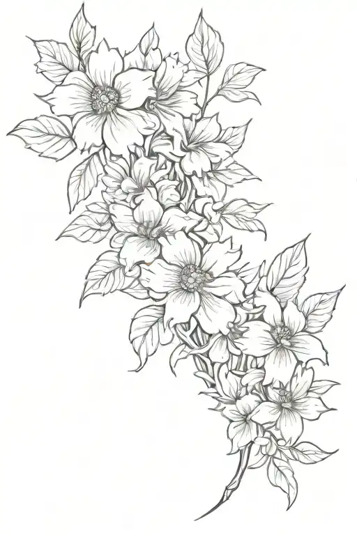 Spine Tattoo With Flowers