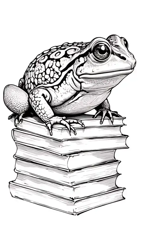 Toad On A Pile Of Books