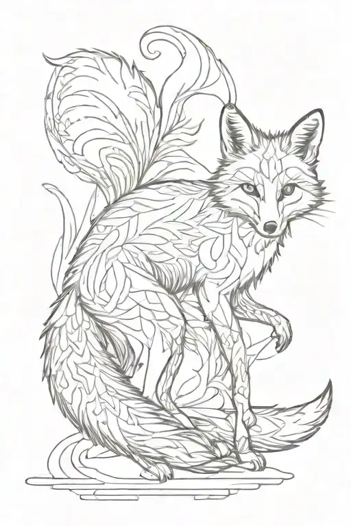 Fox In Playful Standing Position With Big Tail