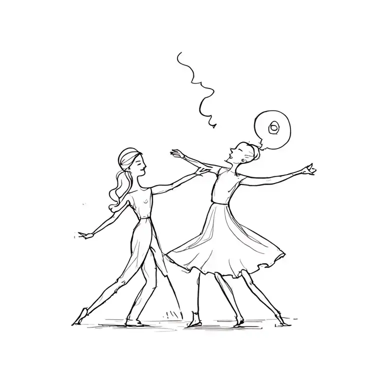 Couple Dancing Stick Figures