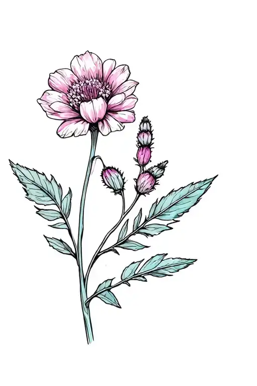 Heather Flower With Handwritten Erika Out Of Stem
