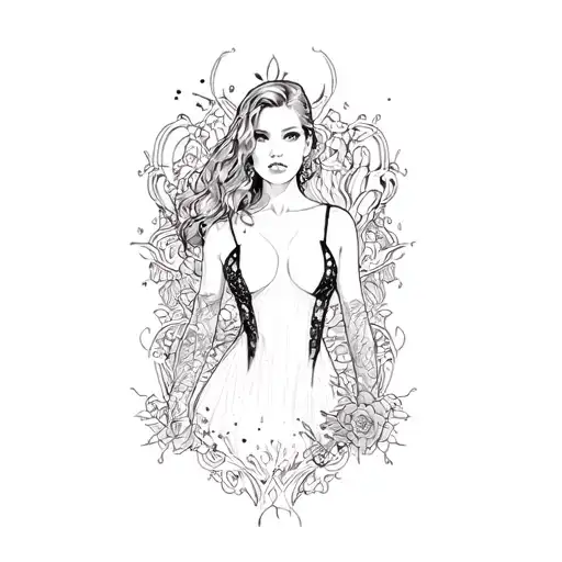 A Woman In A Black Dress