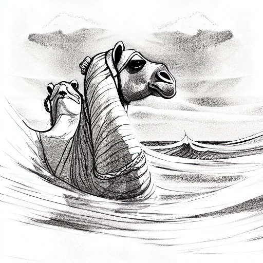 Ocean Waves And A Camel