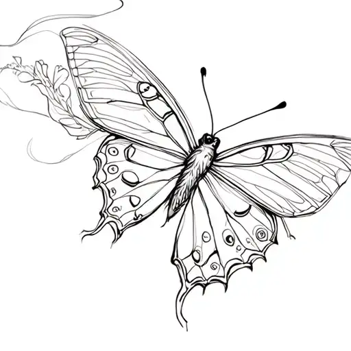 Catipillar Transforming Into Butterfly