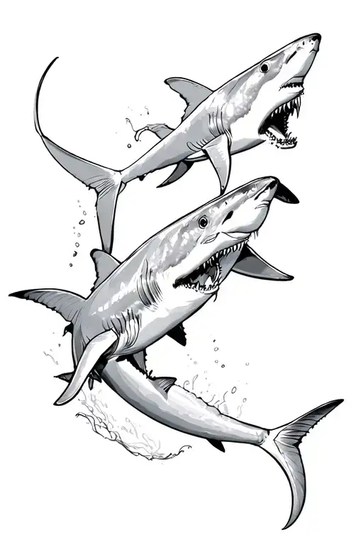 Sharks Chasing Each Other