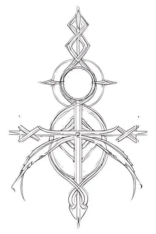 Black Outline Filled Lines Crosses And Circles