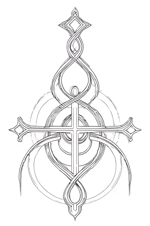 Black Outline Filled Lines Crosses And Circles