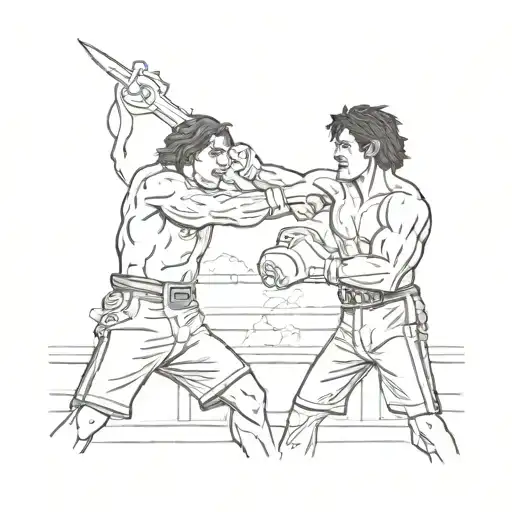 Casey Jones Fighting Cassius Clay Boxer Throwing A Punch