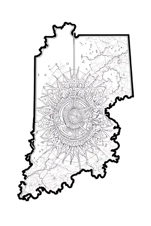 Germany Outline And Indiana Outline
